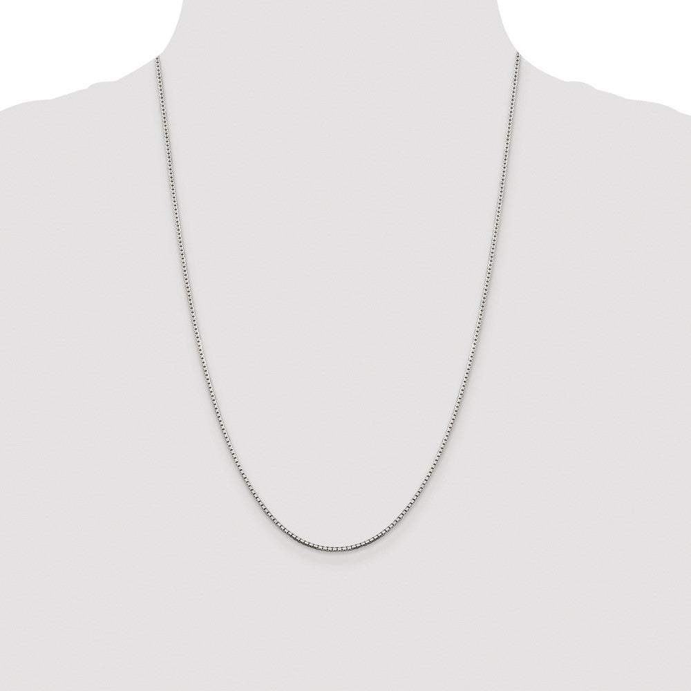 Sterling Silver Rhodium-plated 1.5mm 8 Sided Diamond-cut Box Chain