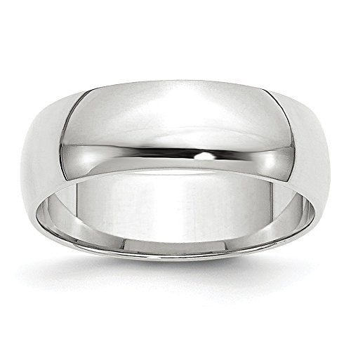 10k White Gold 6mm Lightweight Half Round Wedding Band Size 13.5