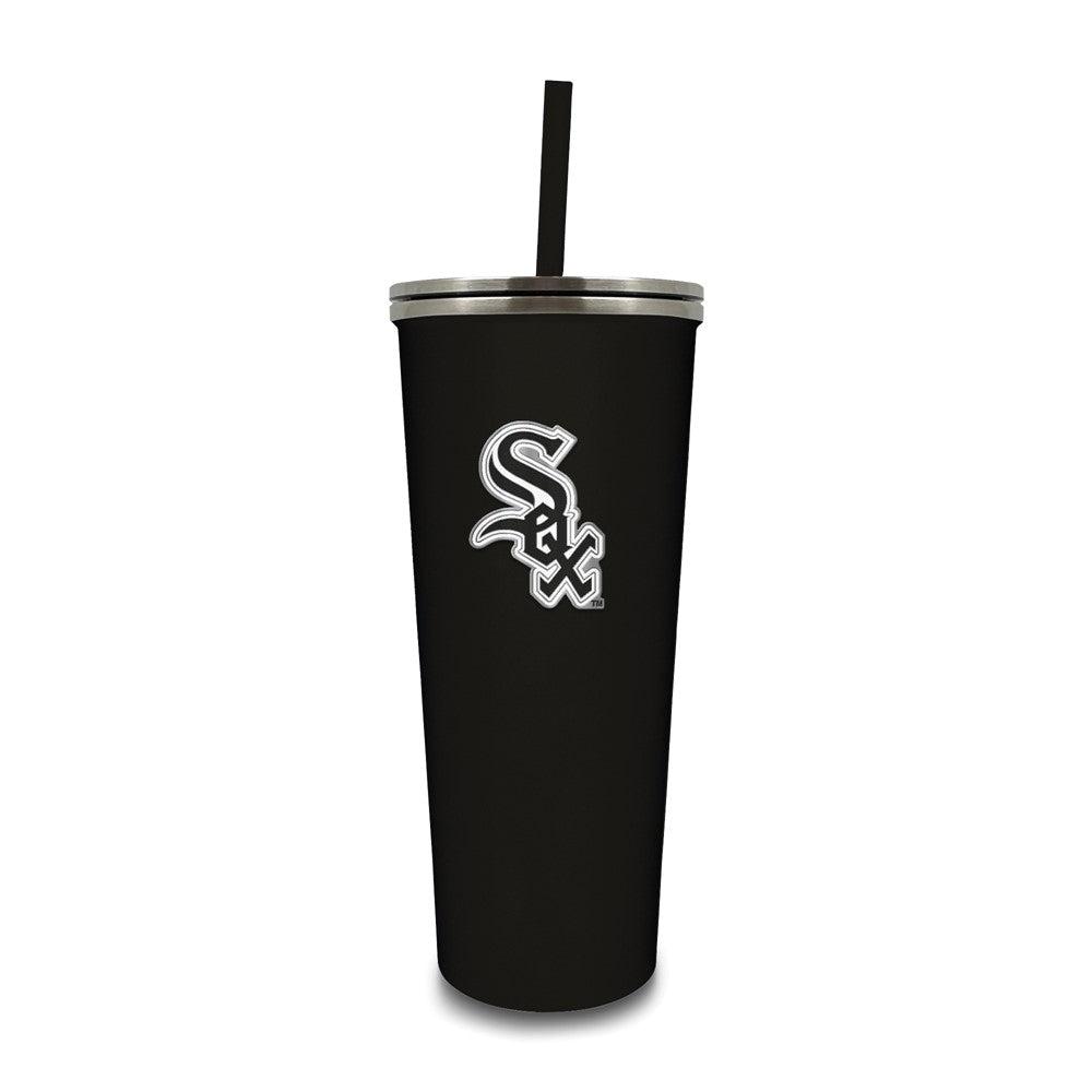 MLB Chicago White Sox Stainless Steel 24 ounce Skinny Tumbler with Emblem and Straw