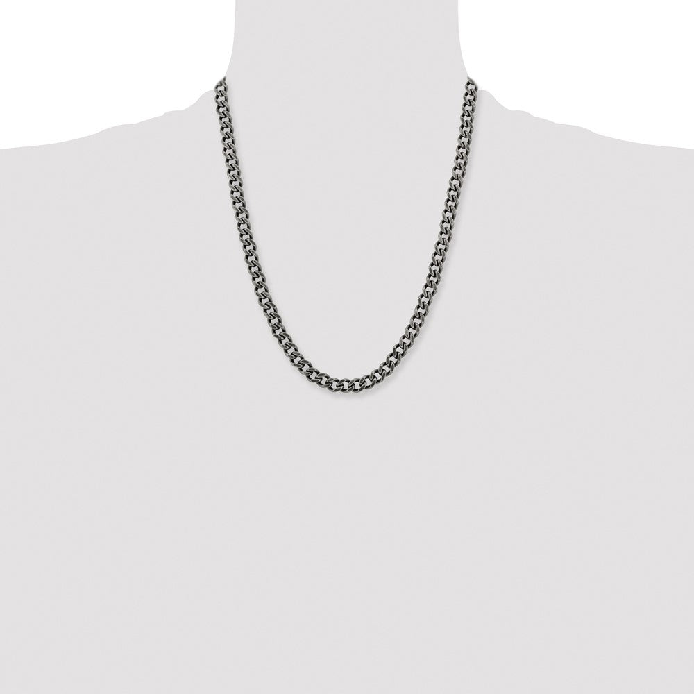 Stainless Steel Oxidized 7.5mm 22in Curb Chain