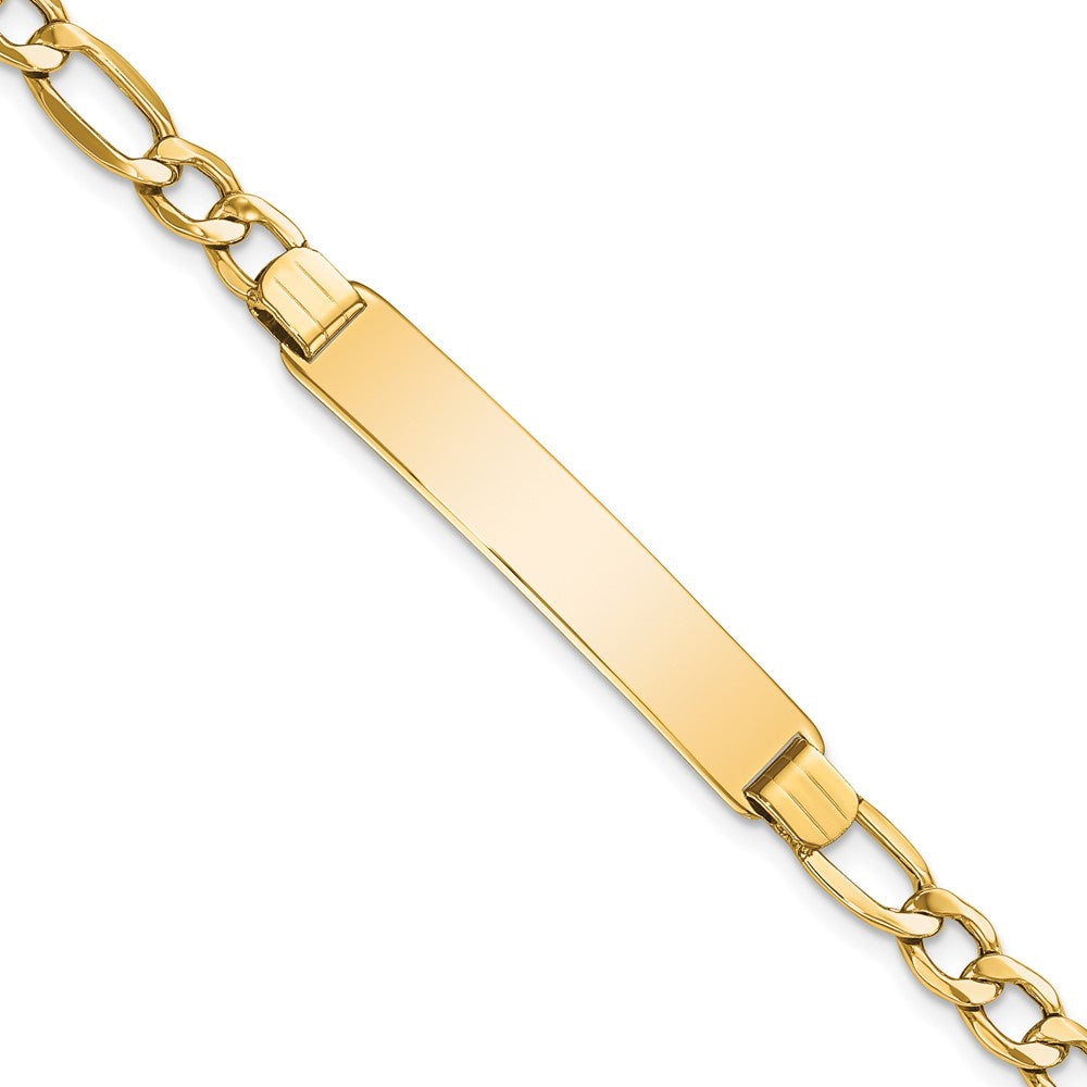 14k Polished Semi-Solid Figaro ID Bracelet 8 inches