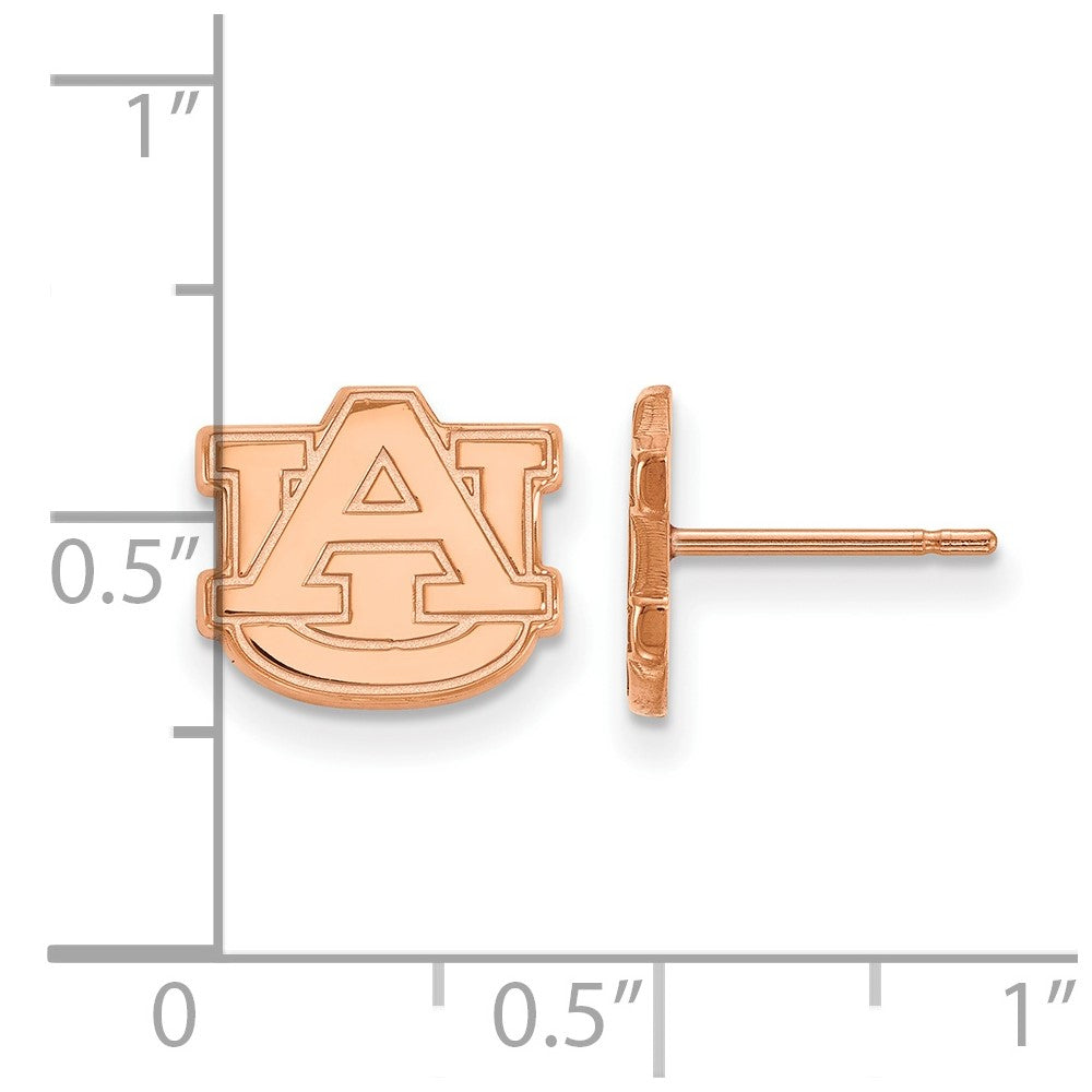 Sterling Silver Rose Gold-plated LogoArt Auburn University XS Post Earrings