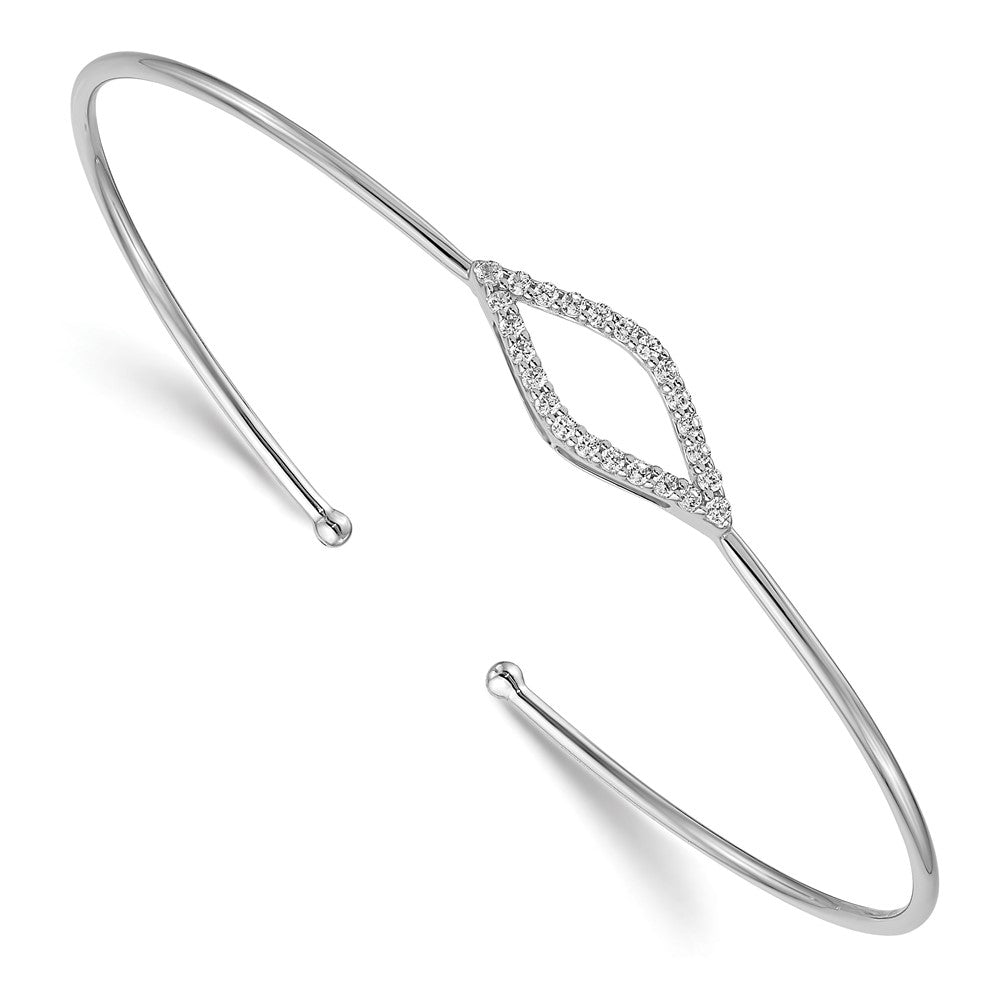14k 1/4 carat Lab Grown Diamond VS/SI+ G+ Flexible Cuff Bangle Bracelet