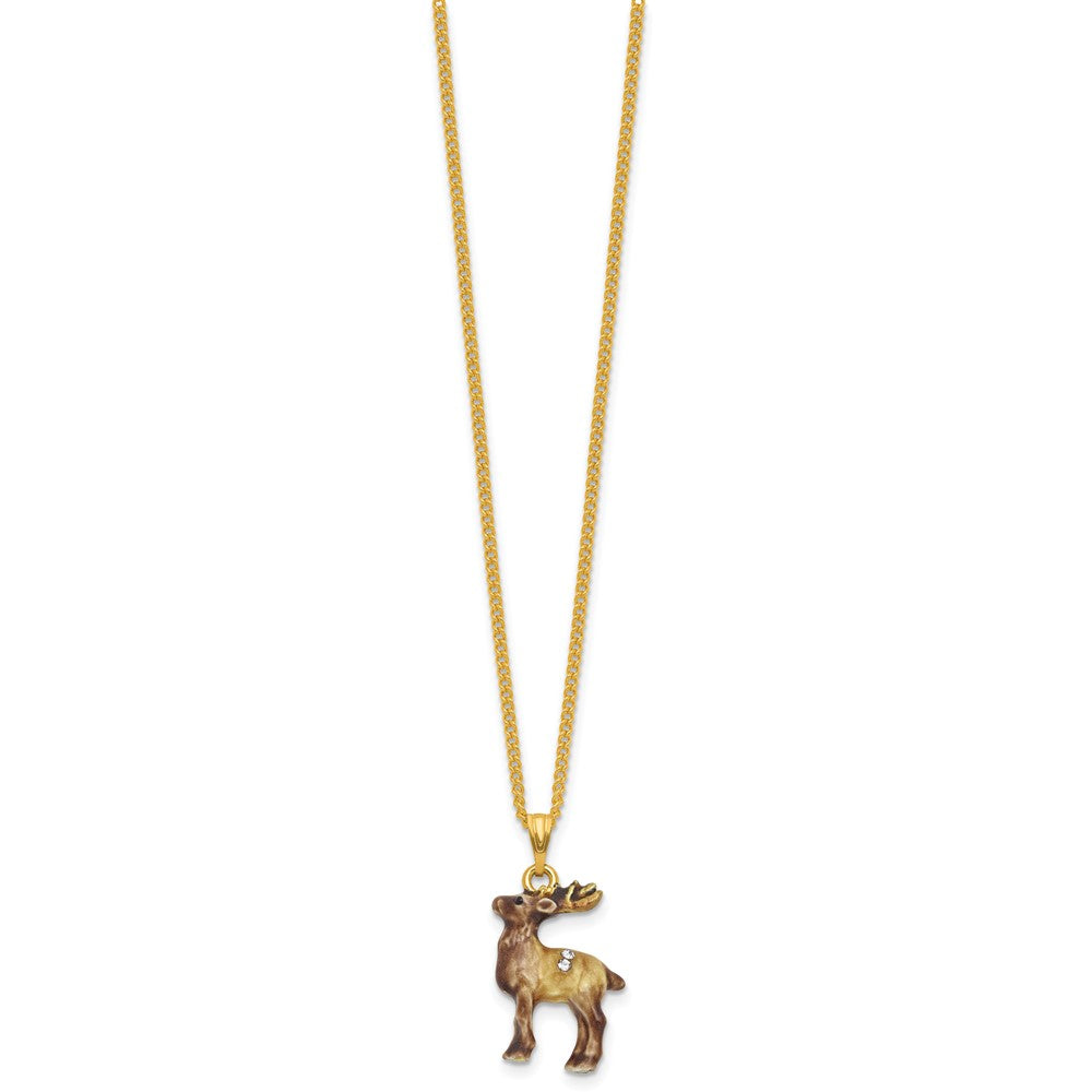 Luxury Giftware by Jere Bejeweled ELK AMINO Elk Trinket Box with Matching 18 inch Necklace