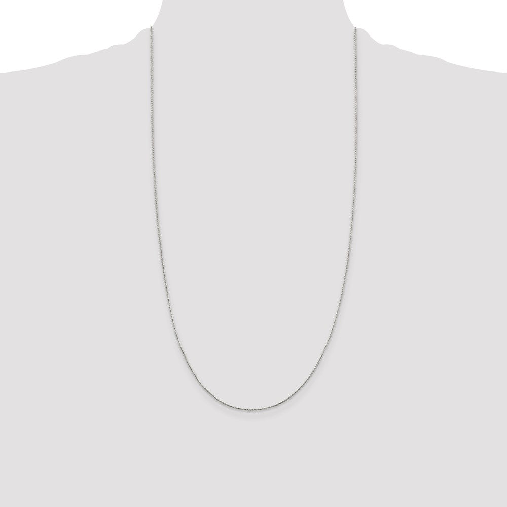 Sterling Silver .85mm Diamond-cut Round Spiga Chain 28 Inches