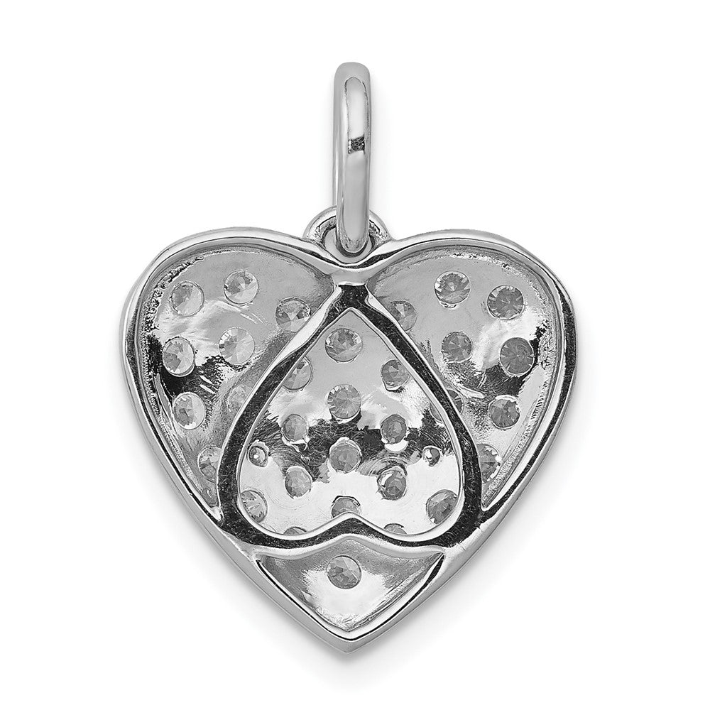 14k White Gold 1 carat Lab Grown Diamond VS/SI+ G+ Cluster Heart Pendant