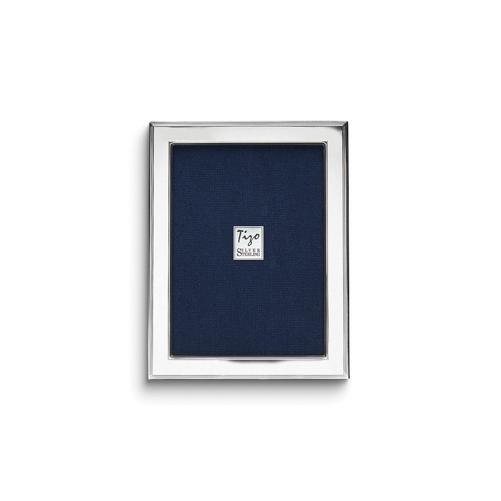 925 Sterling Silver Tarnish Resistant 5x7 Photo Frame with Finished Wood Back