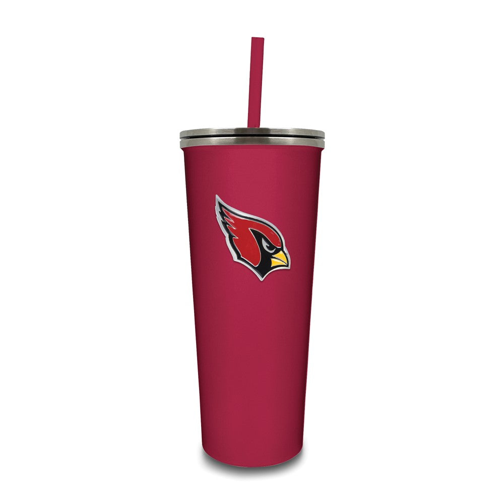 NFL Arizona Cardinals Stainless Steel 24 ounce Skinny Tumbler with Emblem and Straw