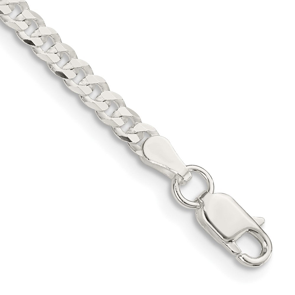 Sterling Silver 3.15mm Flat Curb Chain 8 inches