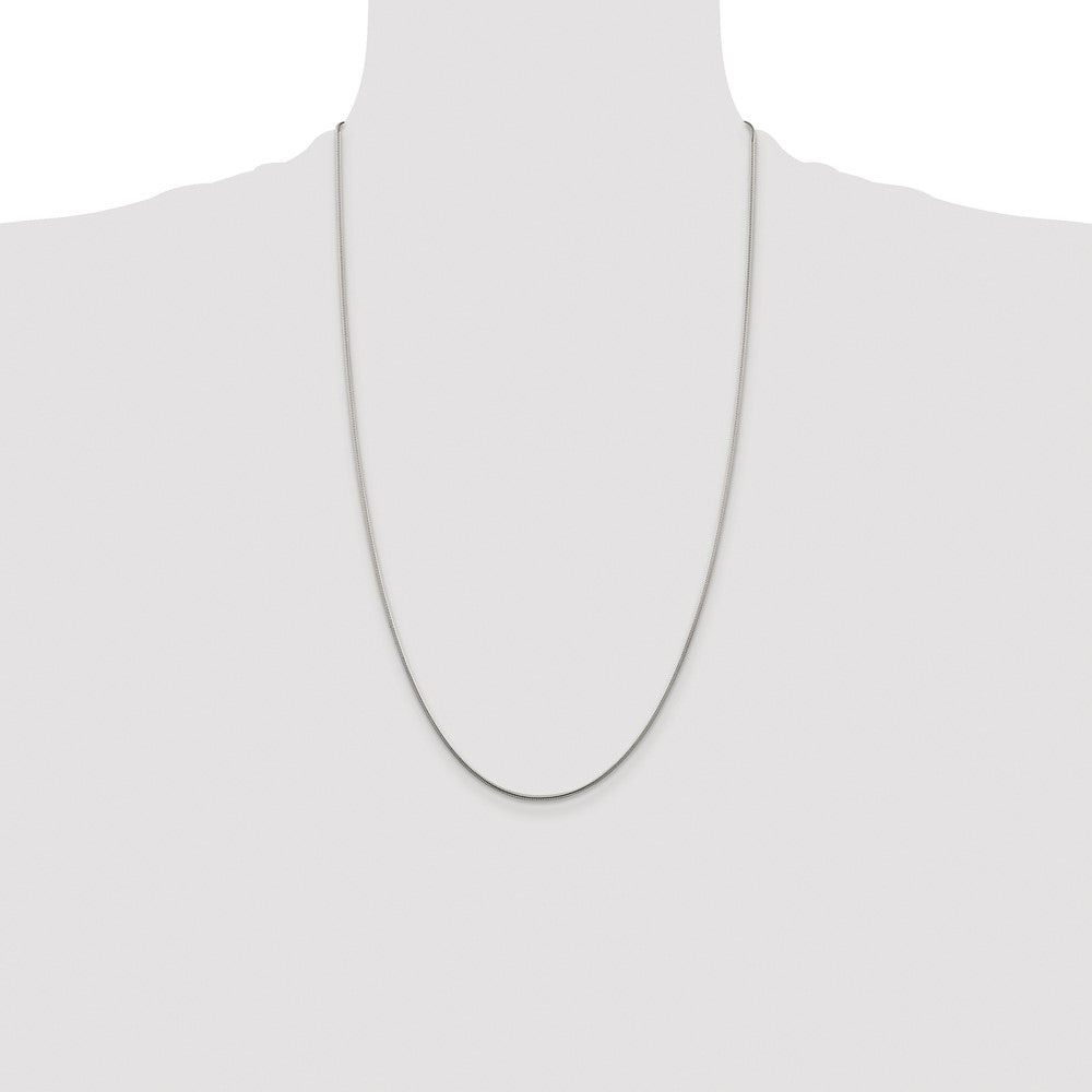 Sterling Silver Rhodium-plated 1.25mm Snake Chain