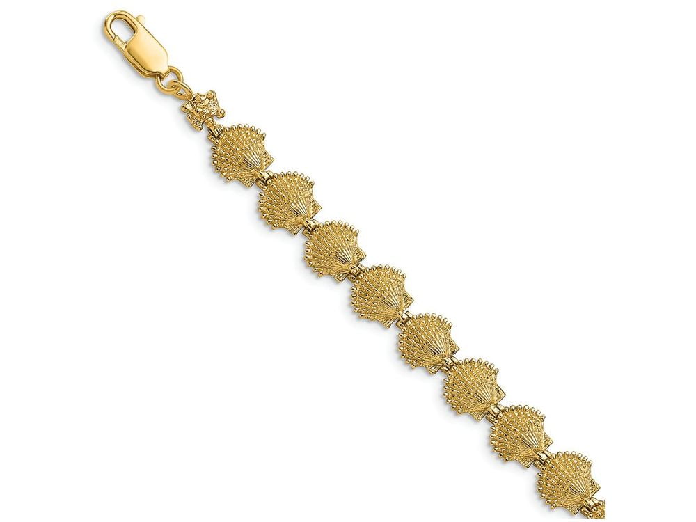 Primal Gold 14 Karat Yellow Gold Scallop Shell Bracelet