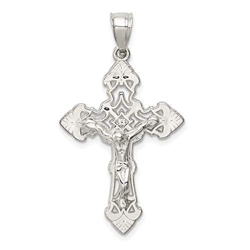 Sterling Silver Polished Crucifix Pendant