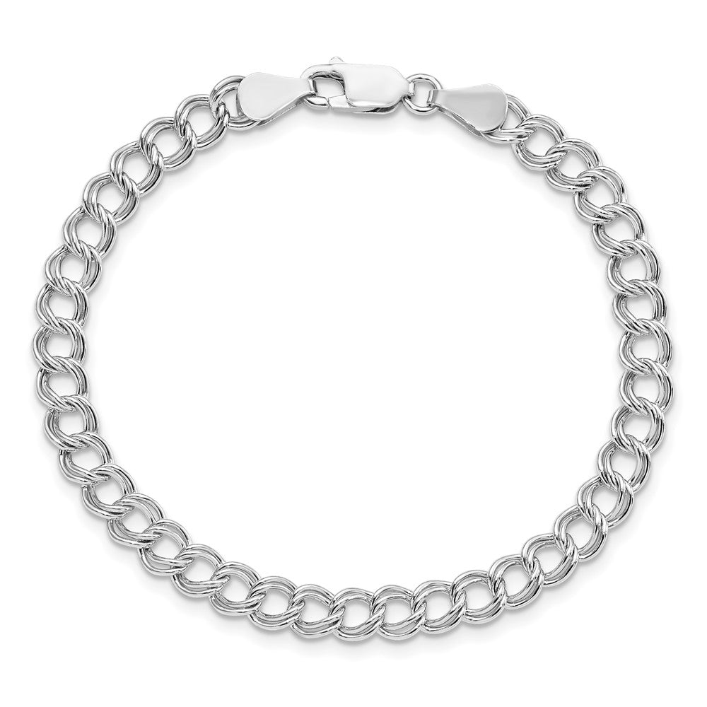 Amore La Vita Sterling Silver Rhodium-plated Polished 5.25mm 8 inch Open Link with Lobster Clasp Charm Bracelet 8 inches