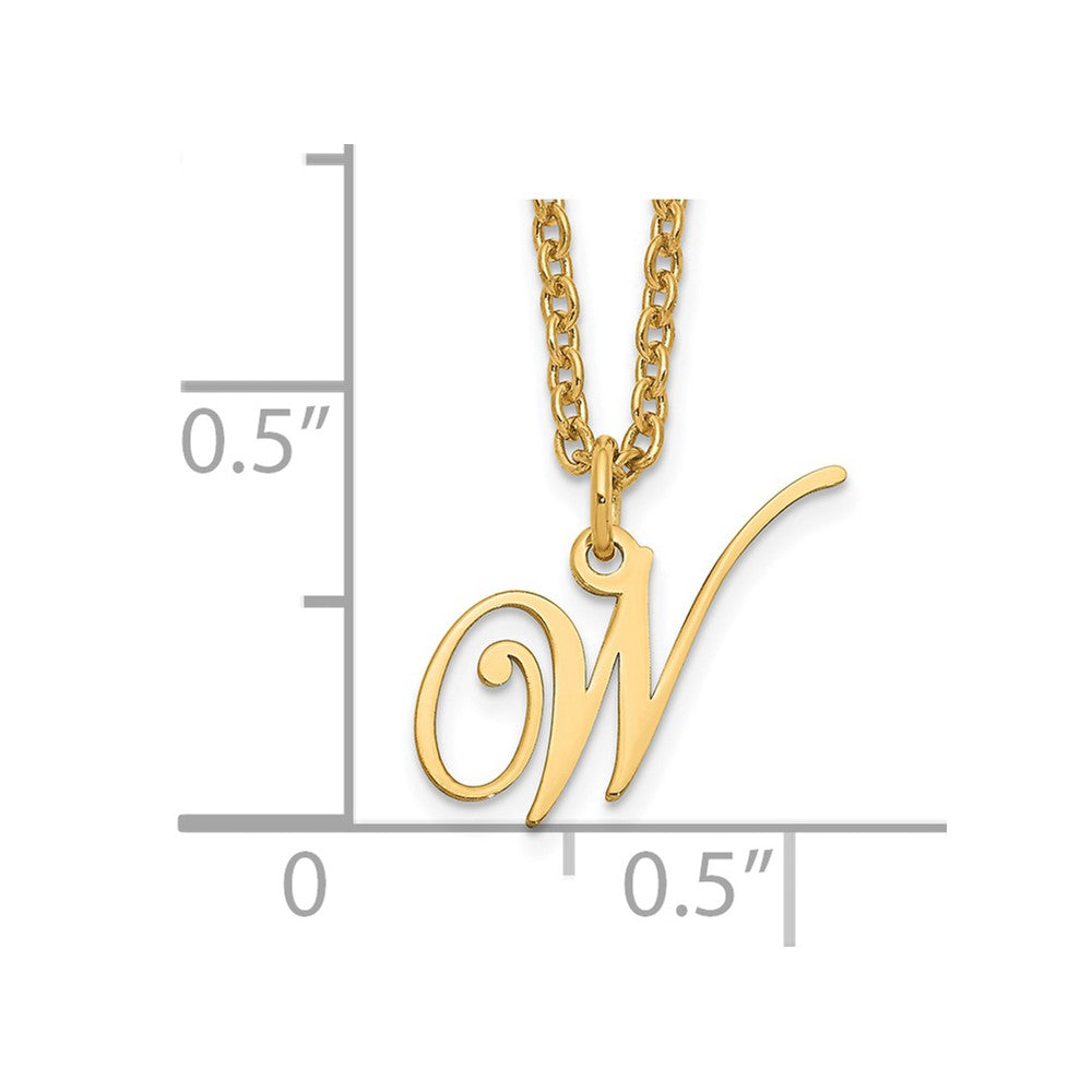 Sterling Silver Gold-plated Letter W Initial Necklace