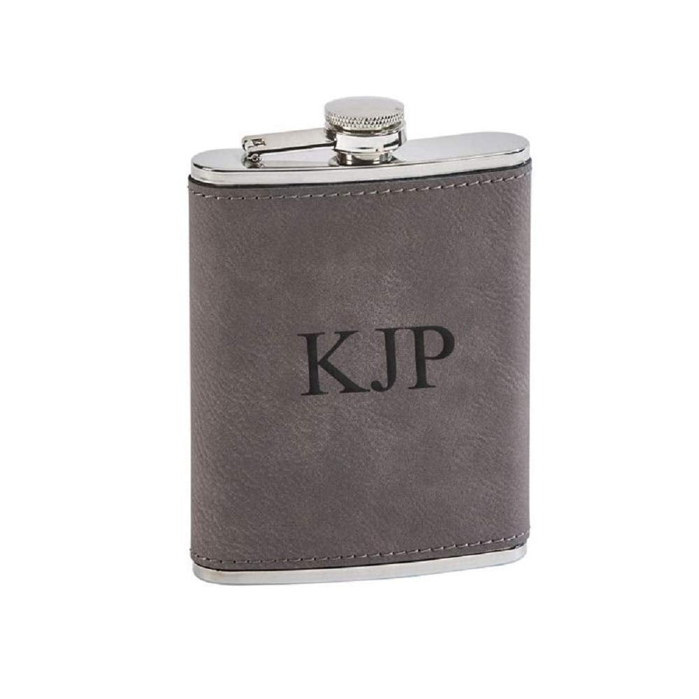 CGI Leatherette Flask Grey 8 Oz Capacity