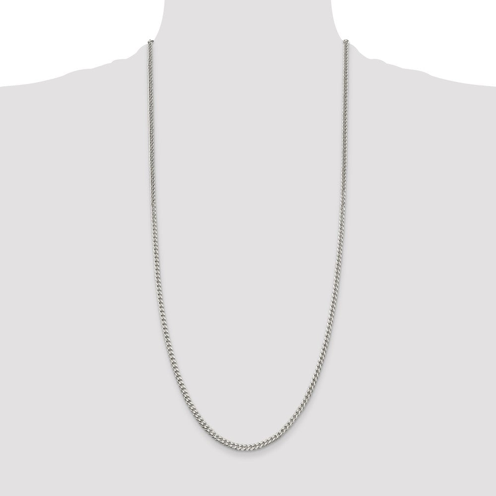 Sterling Silver Polished 3.15mm Curb Chain 30 Inches