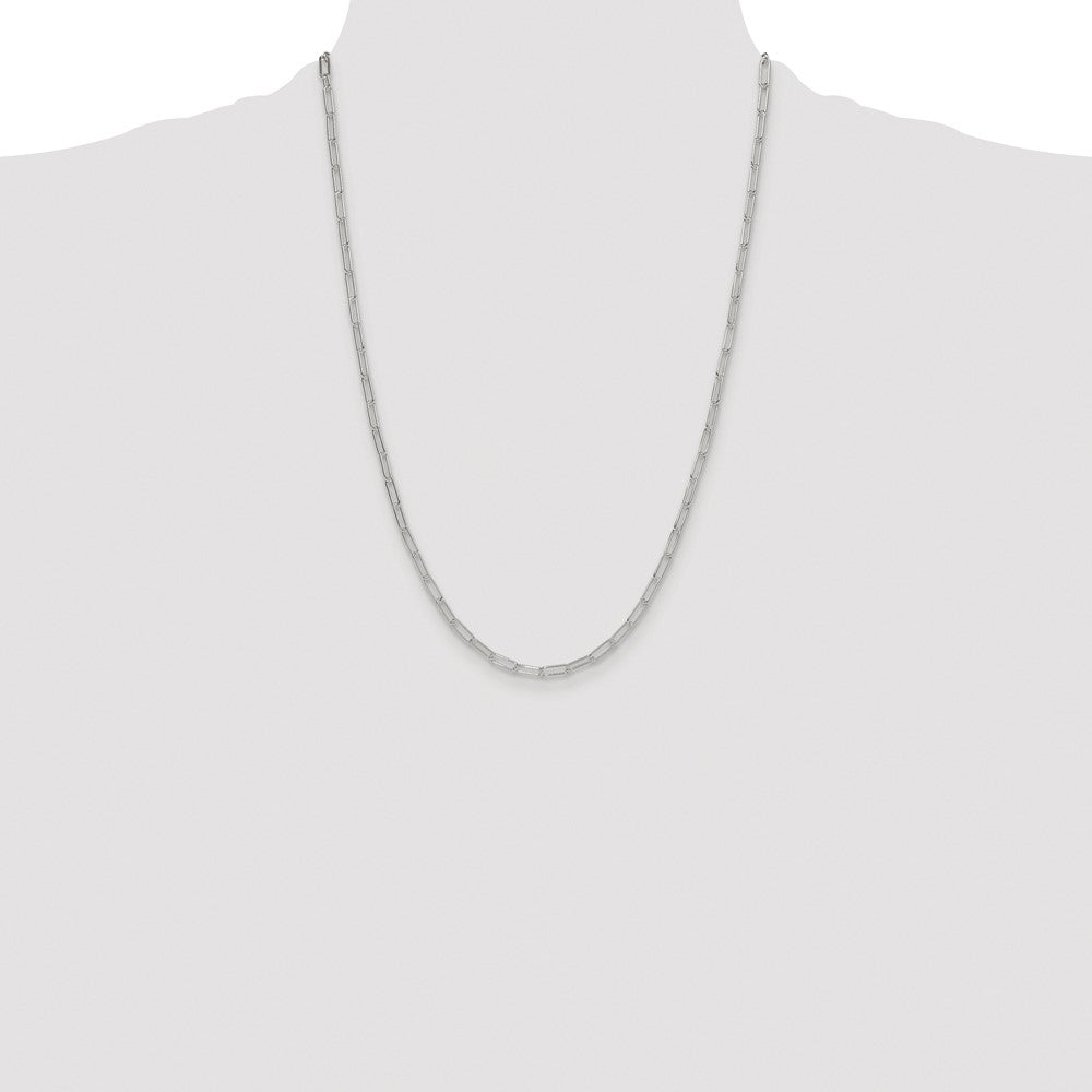 Sterling Silver Rhodium-plated Polished 3.15mm Paperclip Chain