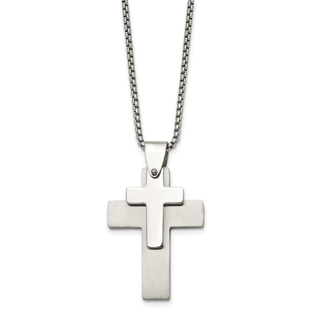Stainless Steel Polished Crosses Pendant Necklace