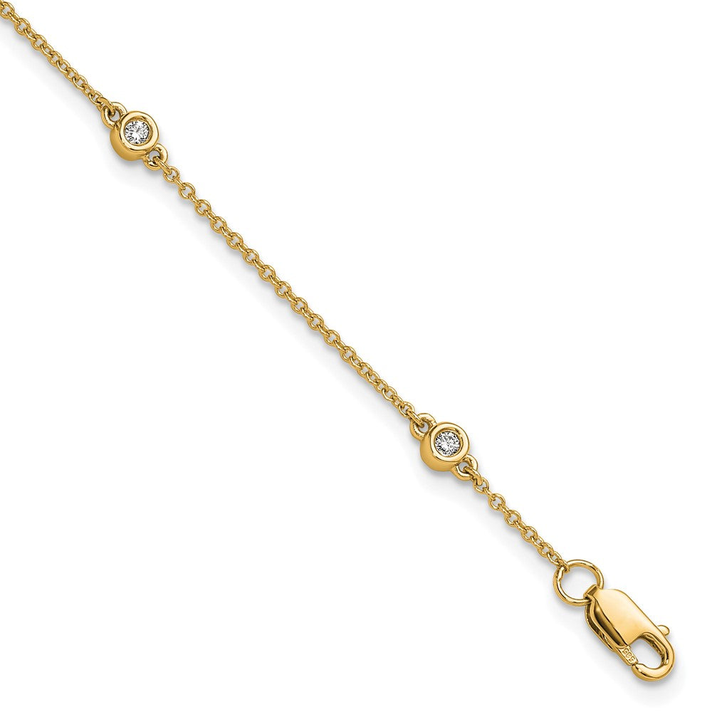14k Diamond Station Cable Bracelet