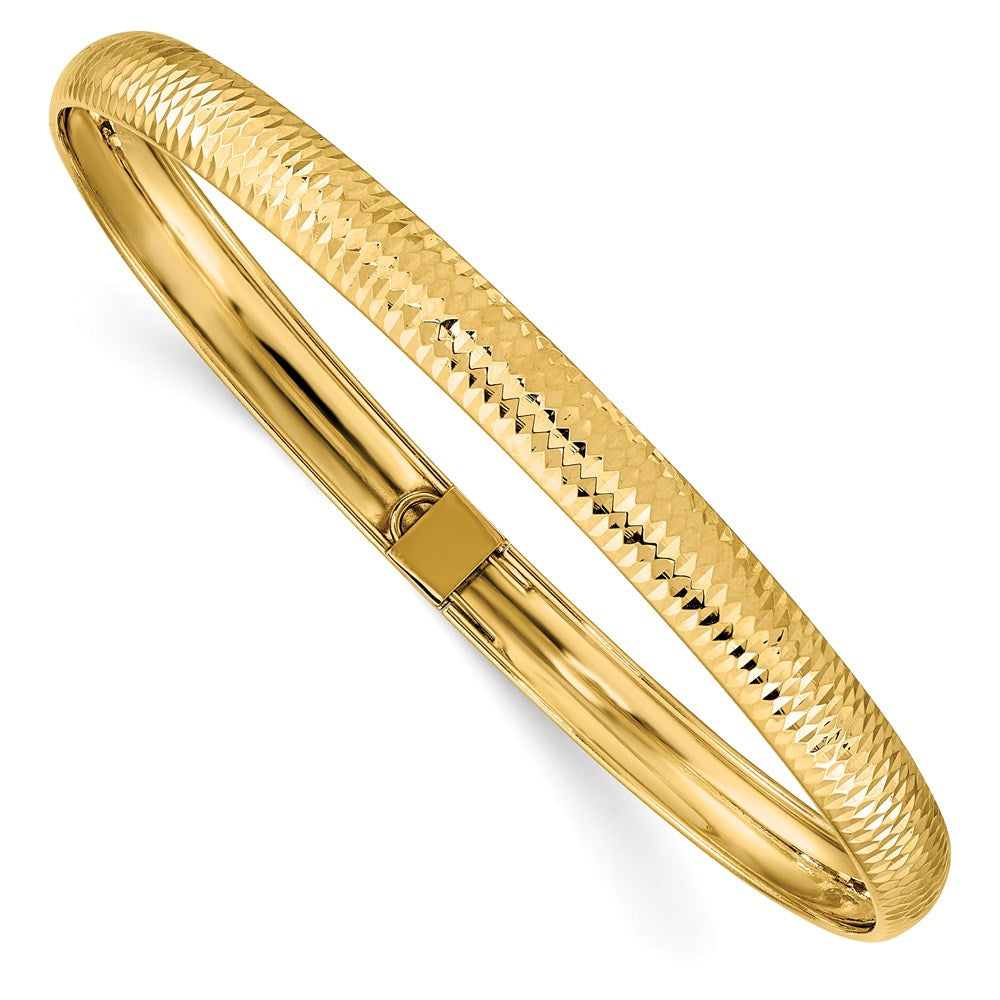 14k Textured Flexible Bangle 7.5 inches