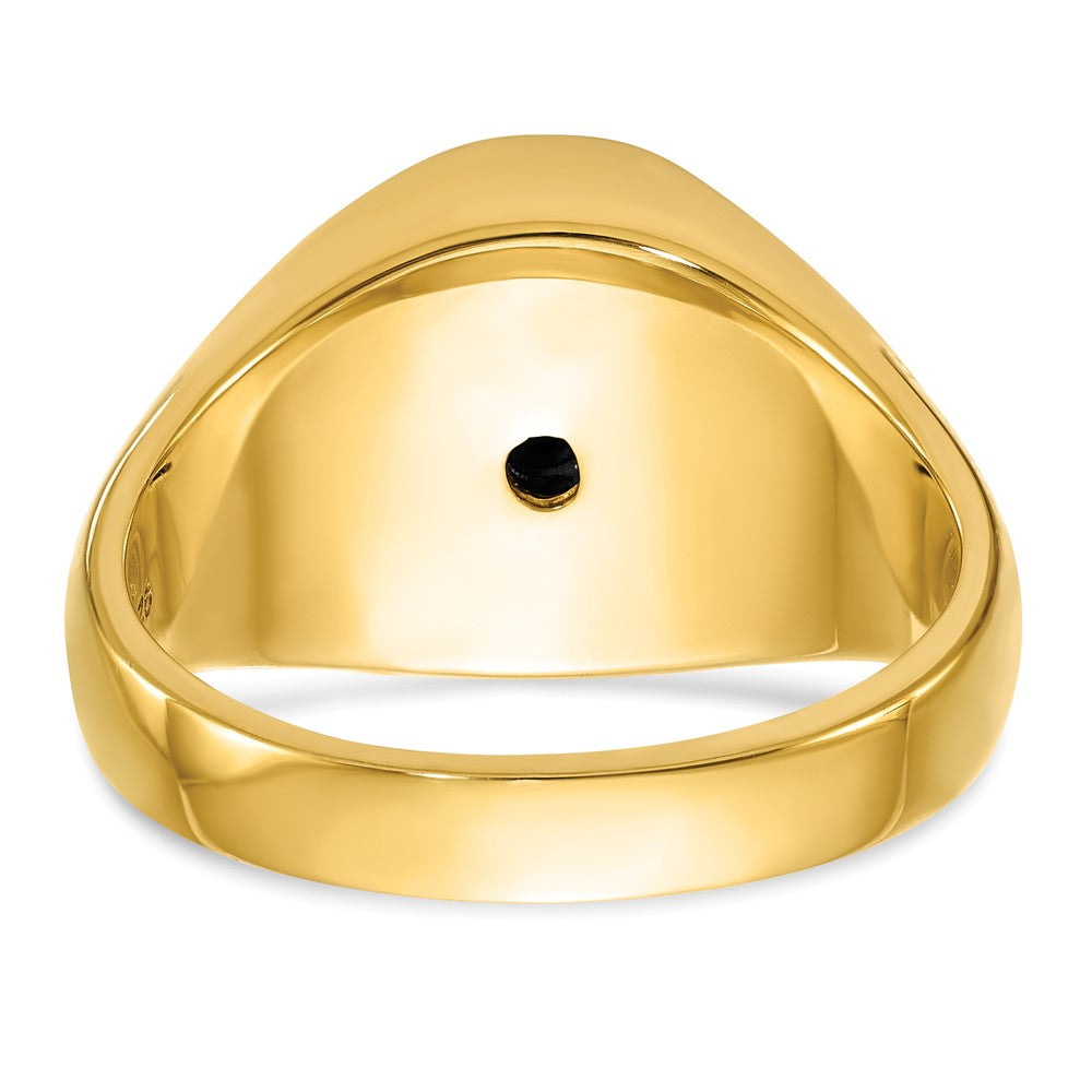 IBGoodman 14k Men's Polished and Grooved with Oval Onyx Blue Lodge Master Masonic Ring