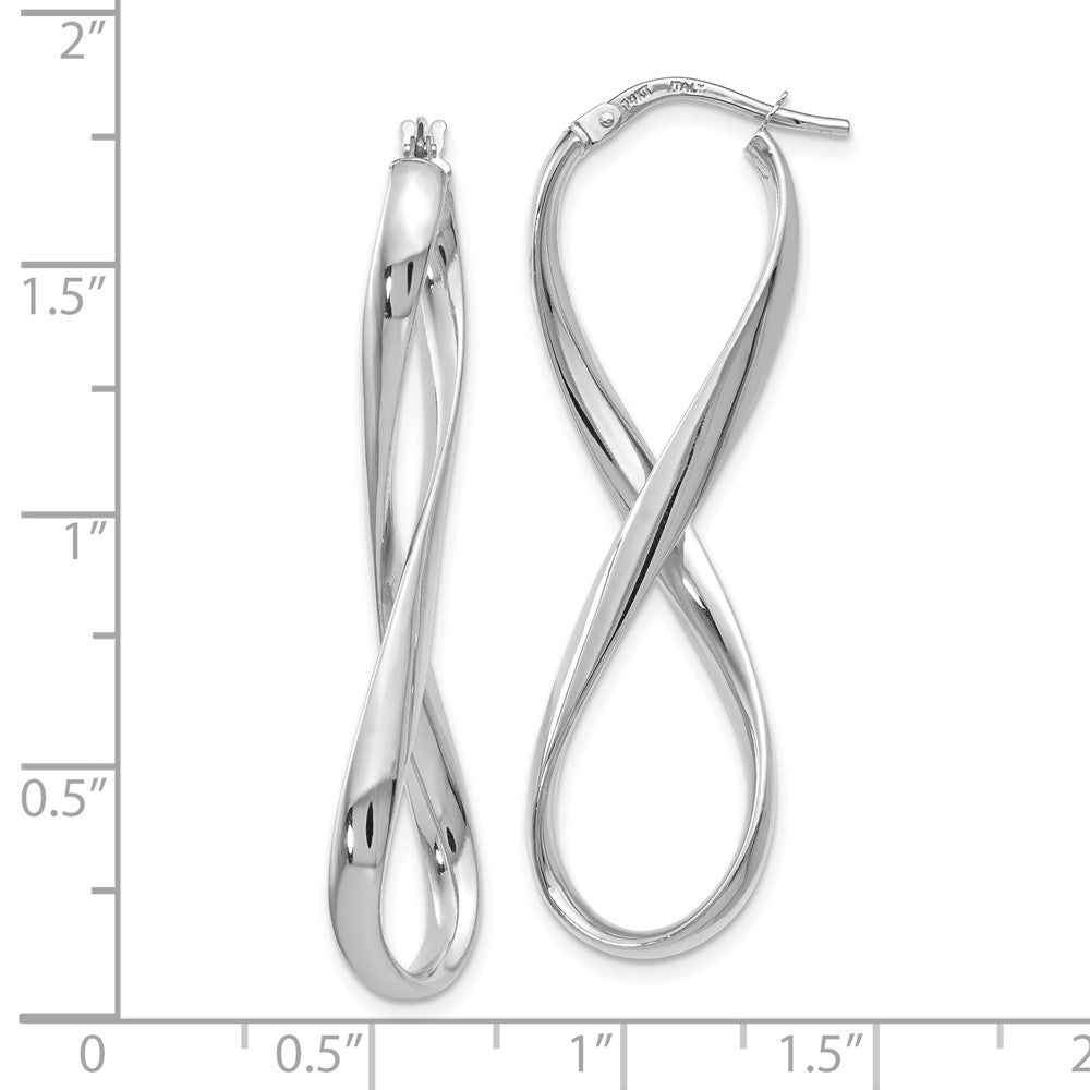 14K White Gold Polished Infinity Hoop Earrings