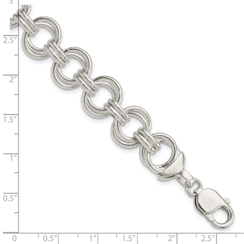 Sterling Silver Fancy Link Bracelet 7.5 inches