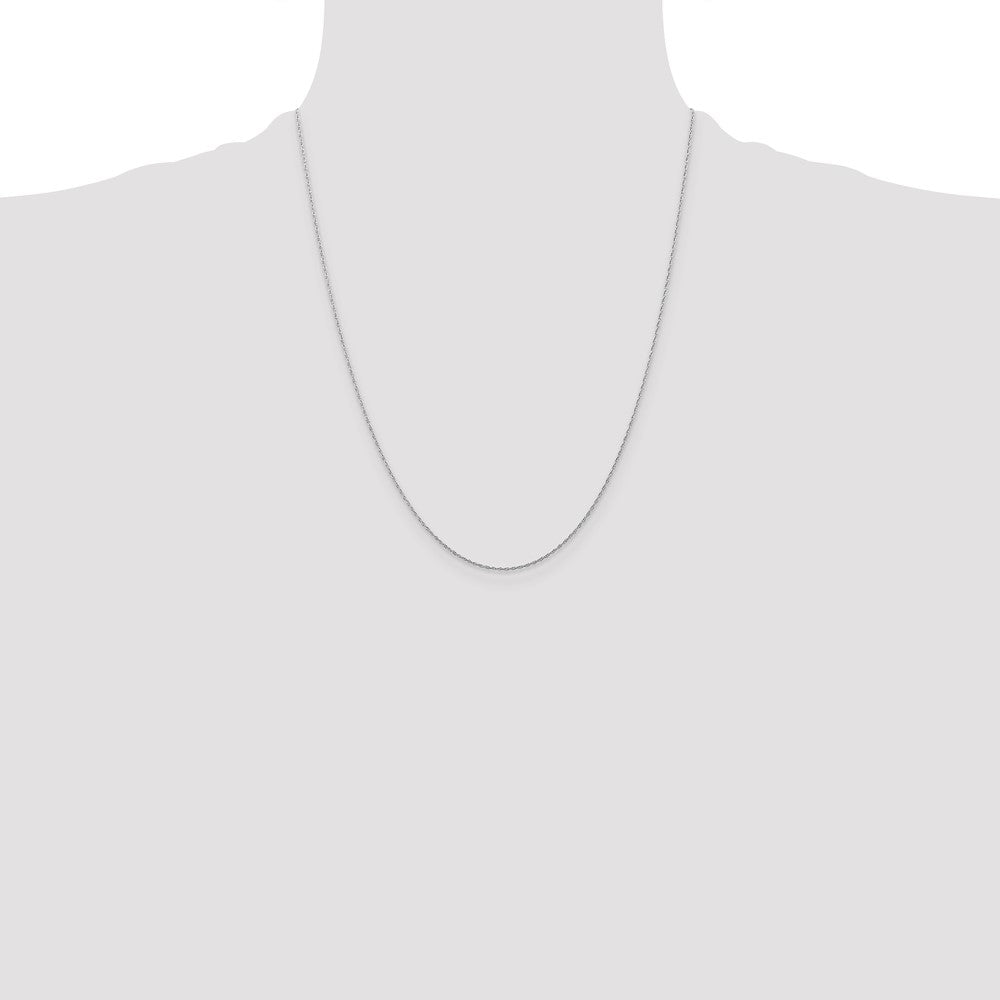 10k White Gold .5mm Carded Cable Rope Chain