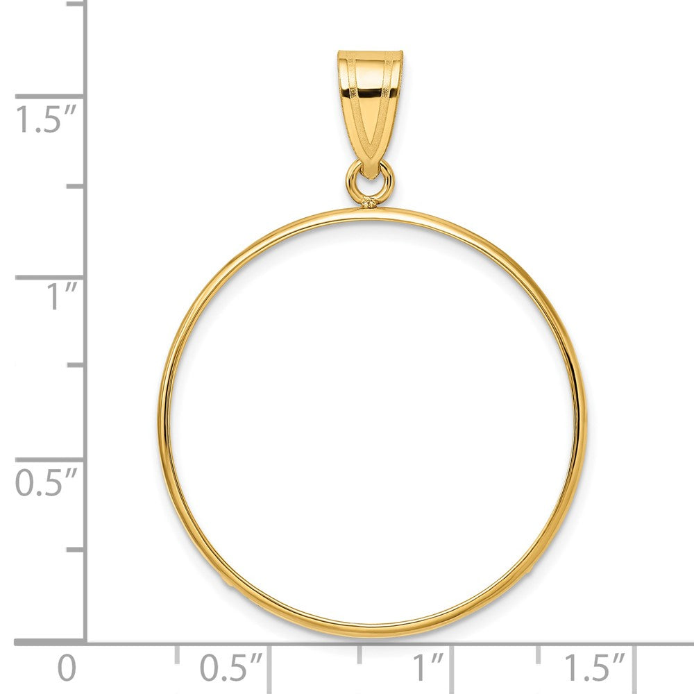 Wideband Distinguished Coin Jewelry 14k Polished 30.0mm Prong Coin Bezel Pendant