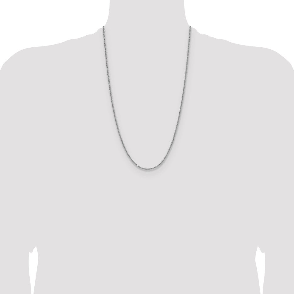 Sterling Silver Rhodium-plated 2.0mm 8 Sided D/C Double Spiga Chain