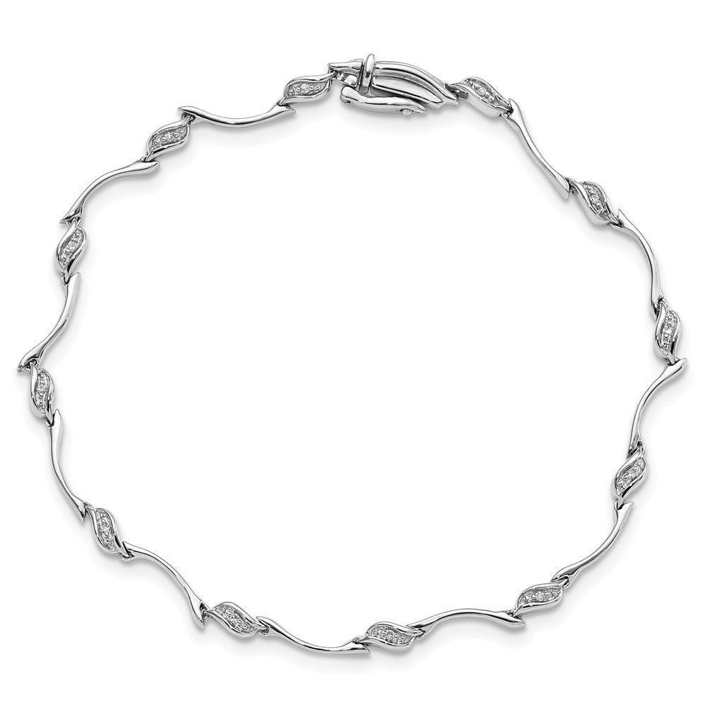Sterling Silver Rhodium-plated Diam. Bracelet 7 inches