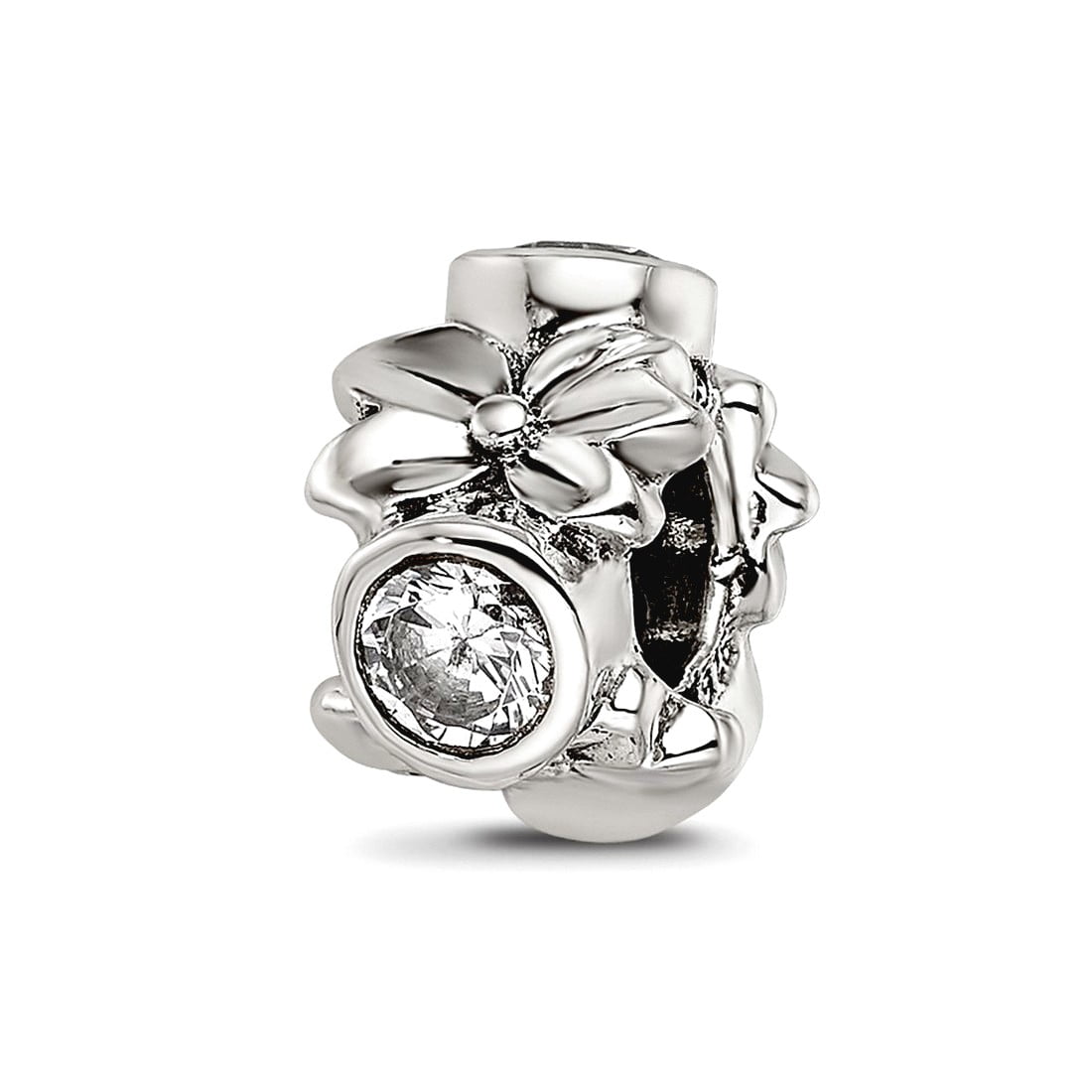 Sterling Silver Reflections CZ Bead