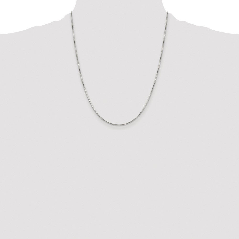 Sterling Silver Rhodium-plated 1.25mm 8 Sided Diamond-cut Box Chain