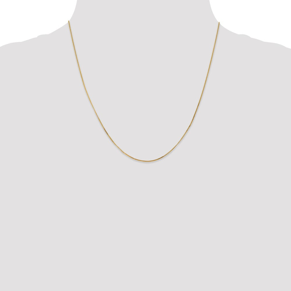 14K 20 inch .9mm Curb with Spring Ring Clasp Pendant Chain
