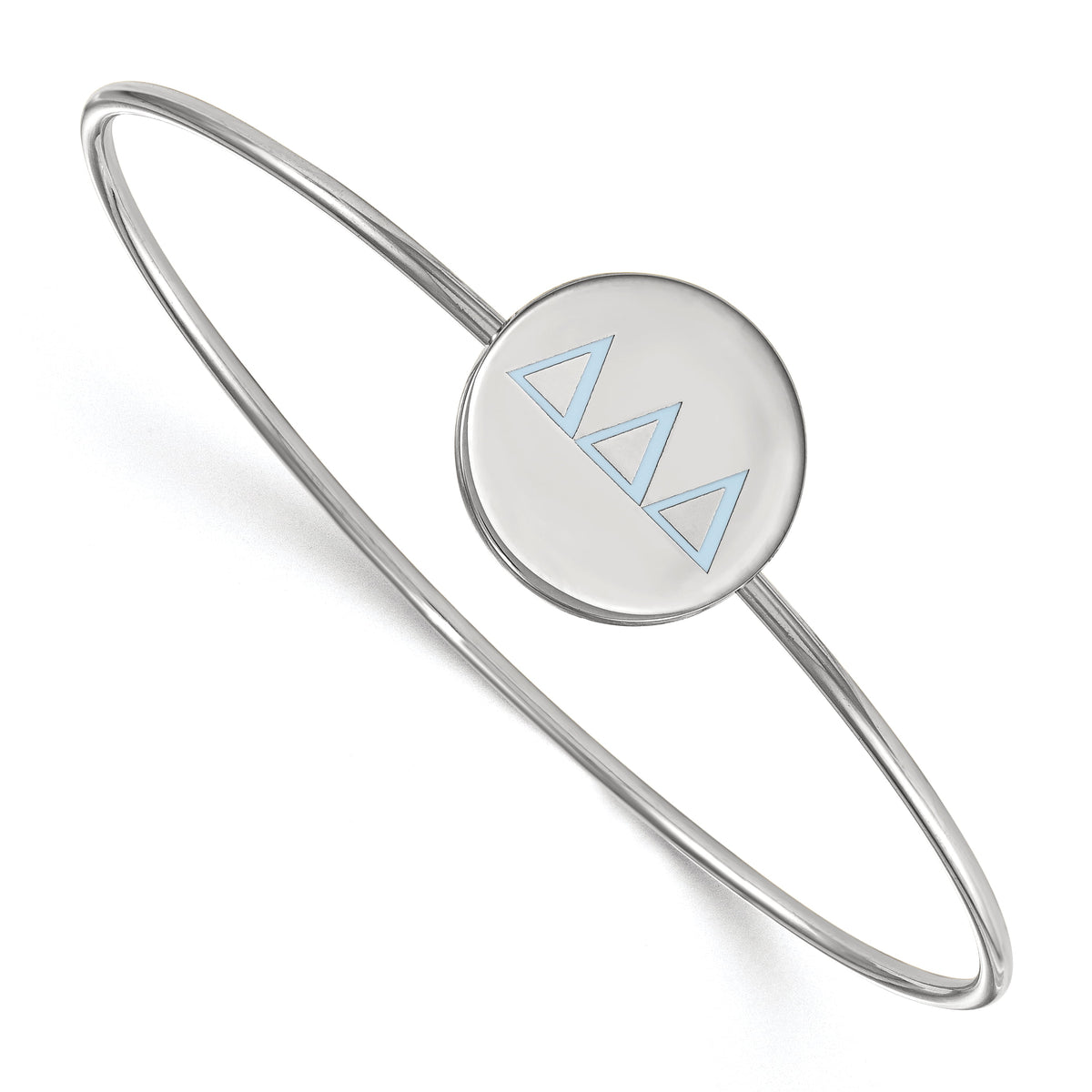 Sterling Silver Official Licensed Greek Sororities Delta Delta Delta (???) Enameled Slip-on Bangle