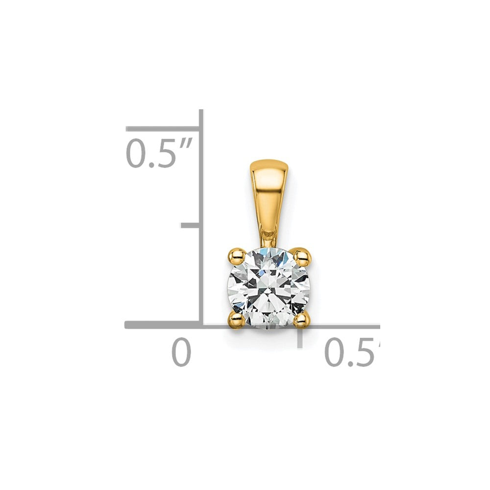 14k 1/2 carat Lab Grown Diamond VS/SI+ G+ Round Complete Four Prong Pendant