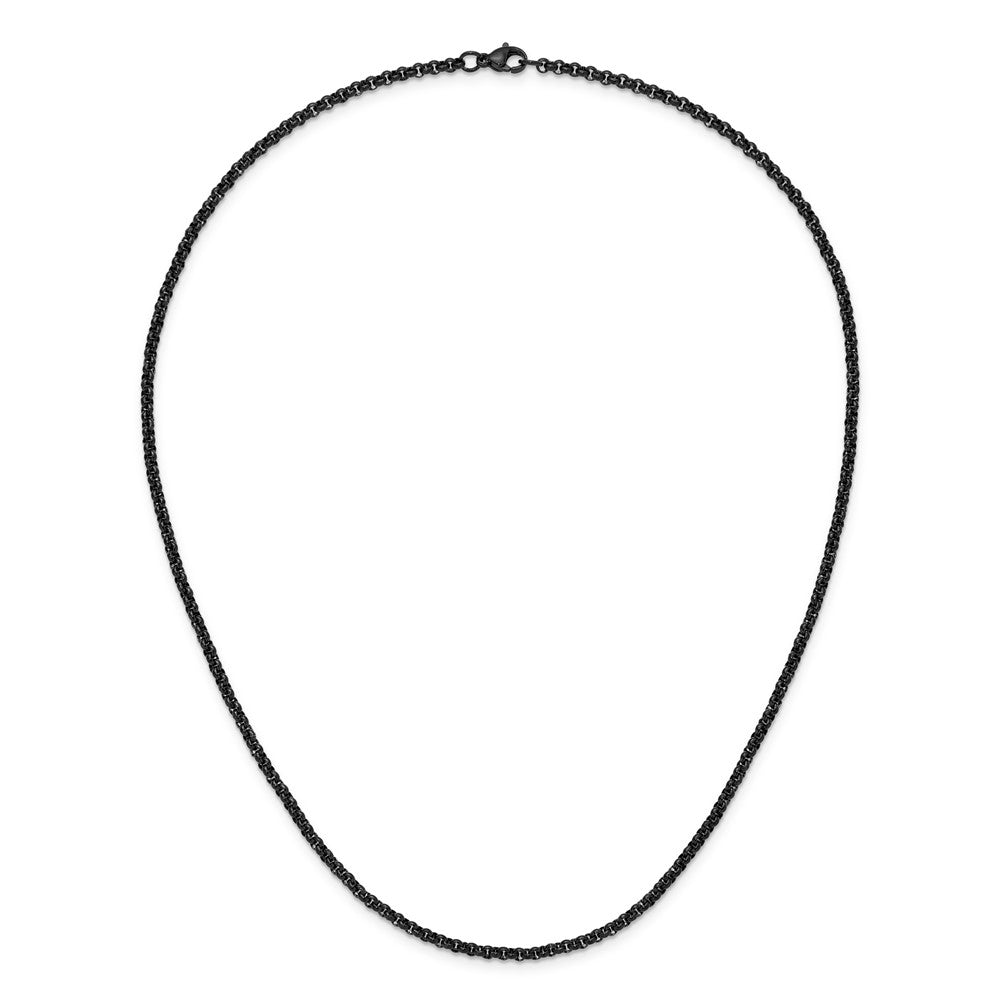 Chisel Stainless Steel Polished Black IP-plated 3mm 20 inch Rolo Chain