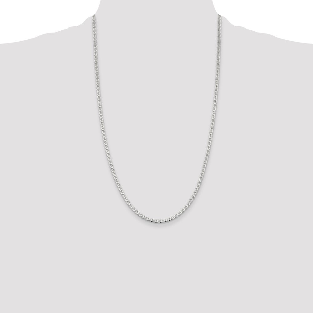Sterling Silver 3.15mm D/C Flat Anchor Curb Chain