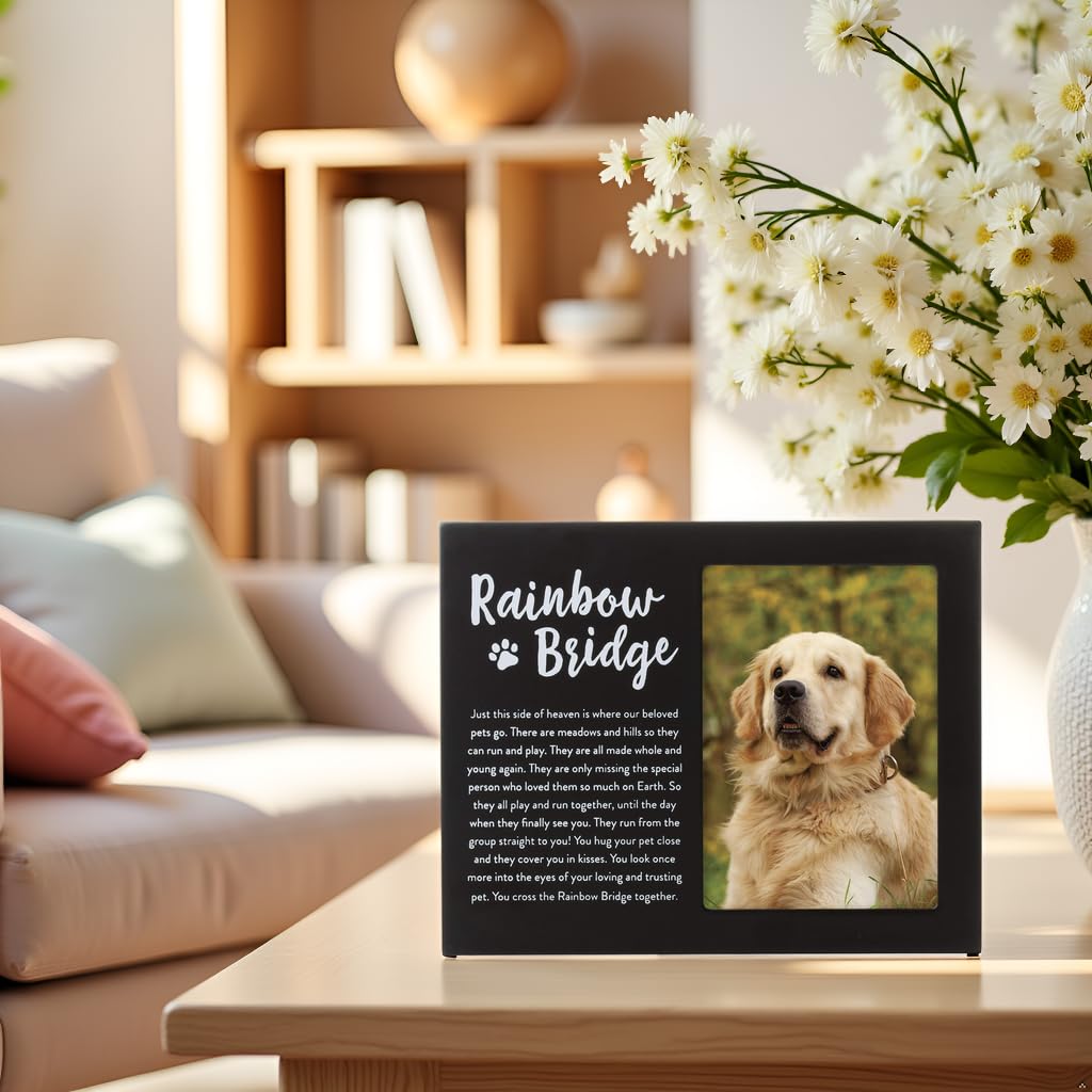 Black Wooden RAINBOW BRIDGE Pet Memorial Remembrance 3.5x5 Photo Frame QGM20986