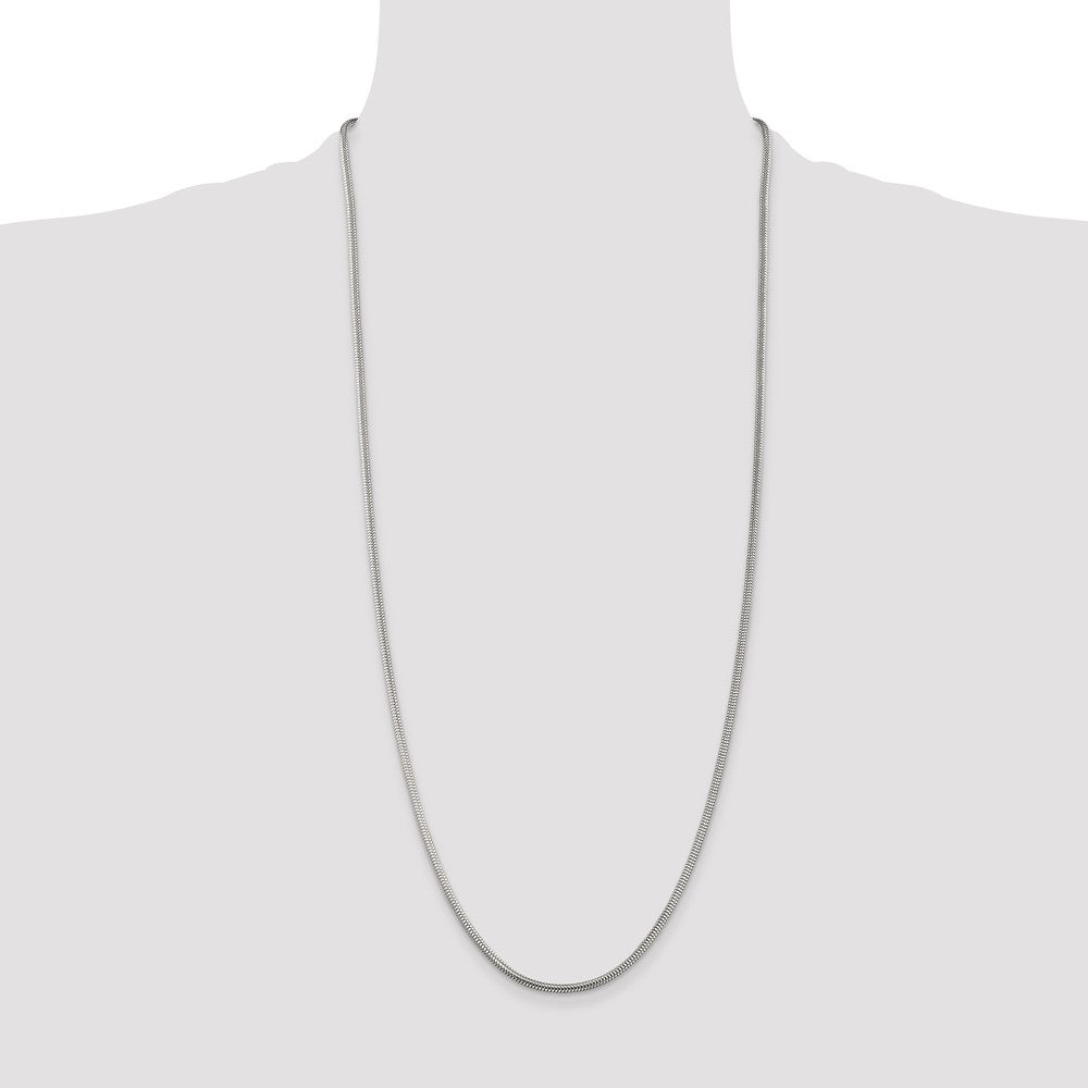 Sterling Silver 2.5mm Round Snake Chain 30 Inches
