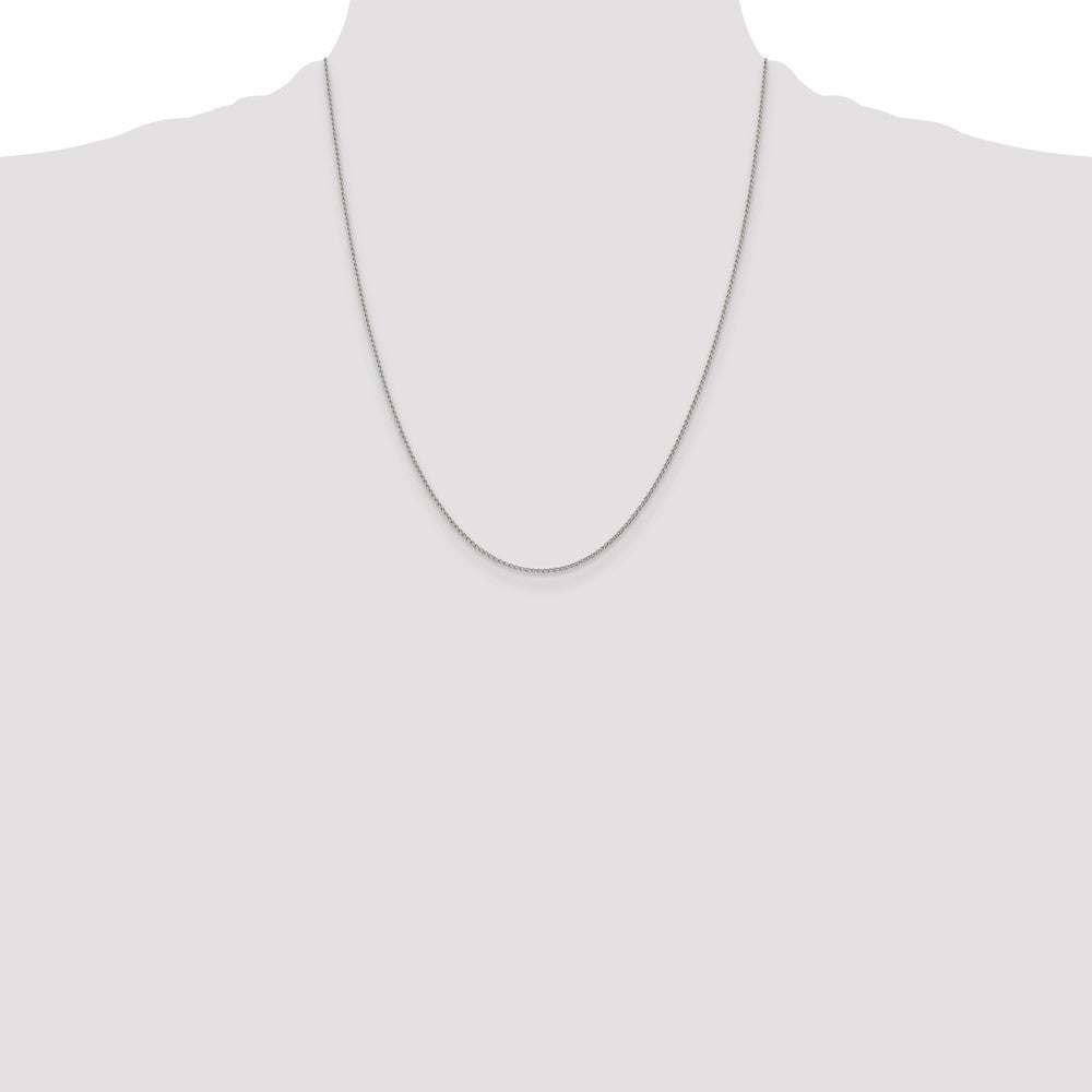 Sterling Silver 1mm Open Elongated Link Curb Chain
