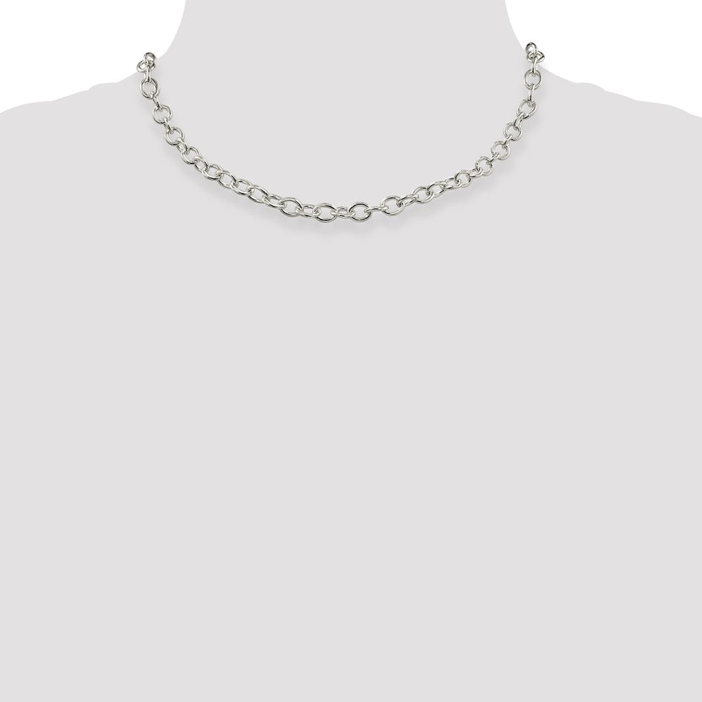 Sterling Silver 6.8mm Oval Cable Chain 16 Inches
