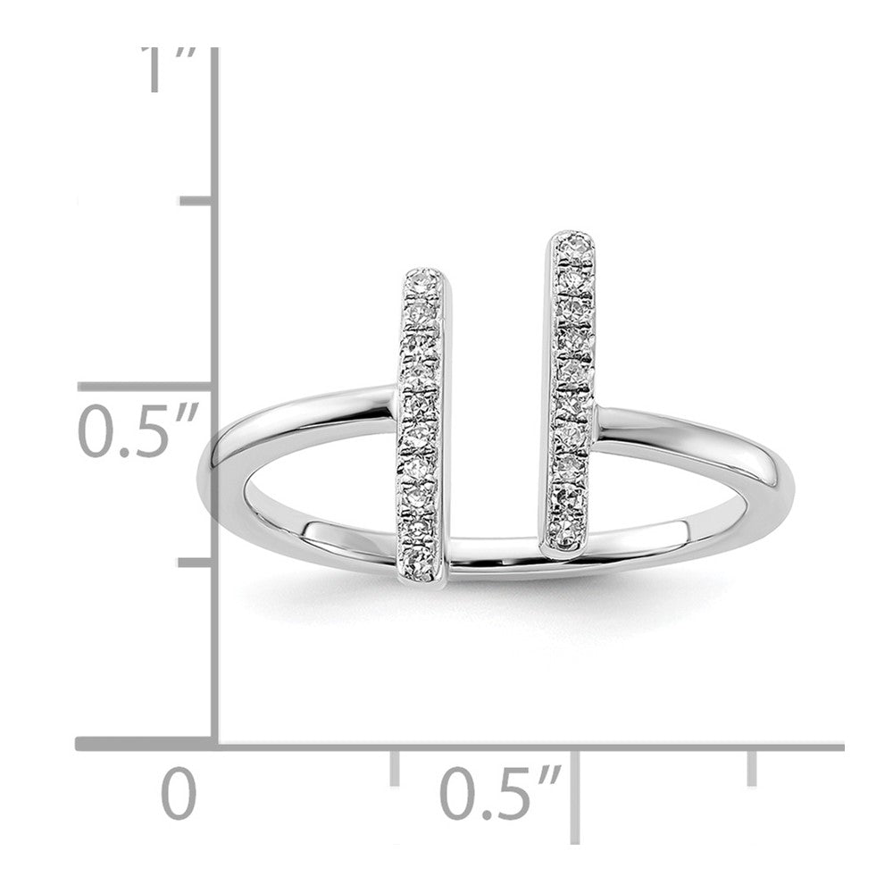 Sterling Silver Adjustable Diamond Ring