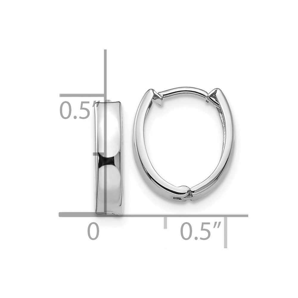 10k White Gold Polished Hinged Hoop Earrings