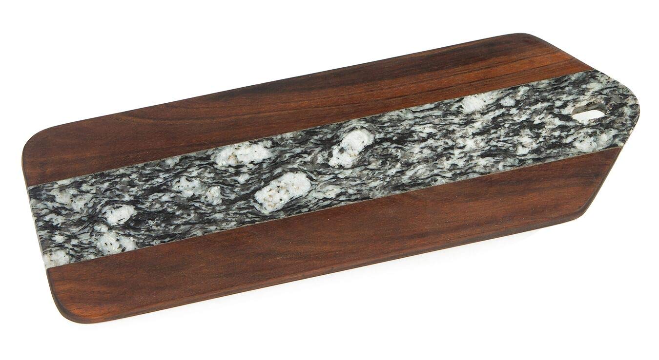 Picnic Plus PSM-557 Tegan Marble Serving Board - White & Black