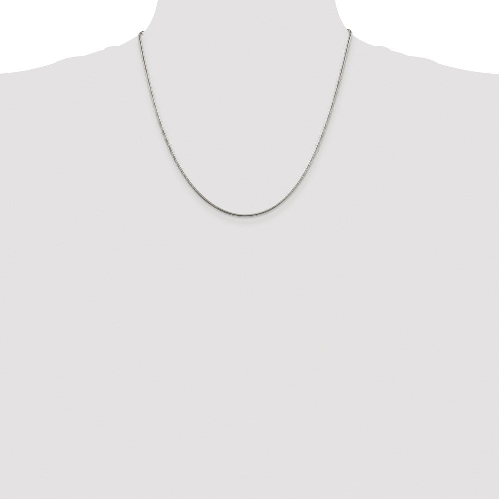 Sterling Silver Rhodium-plated 1.5mm Snake Chain