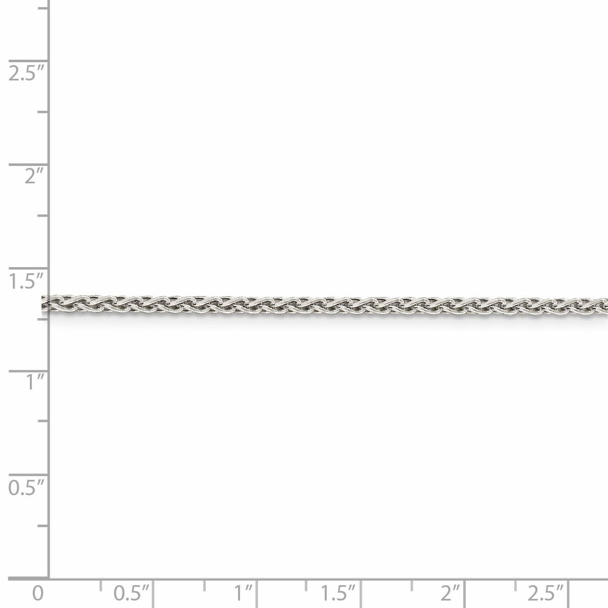 Finest Gold Sterling Silver 2 mm Diamond-cut Spiga Chain