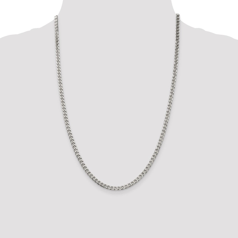 Sterling Silver Polished 3.5mm Curb Chain 24 Inches