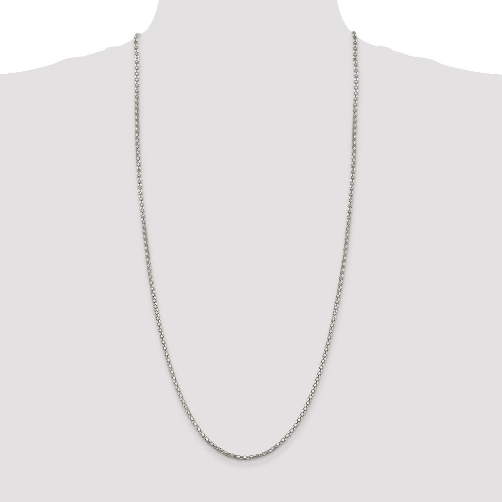 Sterling Silver 2.5mm Popcorn Chain 30 Inches