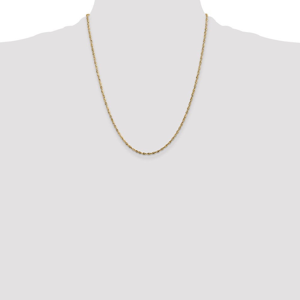 14K 22 inch 1.8mm Ultra Diamond-cut Rope with Lobster Clasp Chain